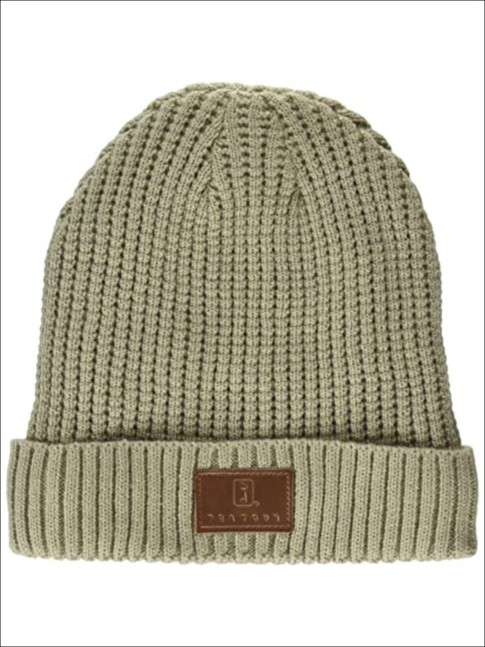 Waffle Knit Cuffed Stretch Golf Beanie One Size Fits Most